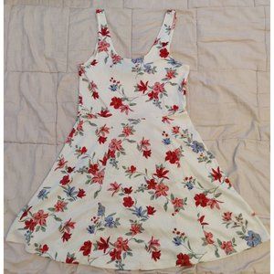 H&M Divided Sleeveless White Floral Printed Skater Dress (Size 8) New With Tags